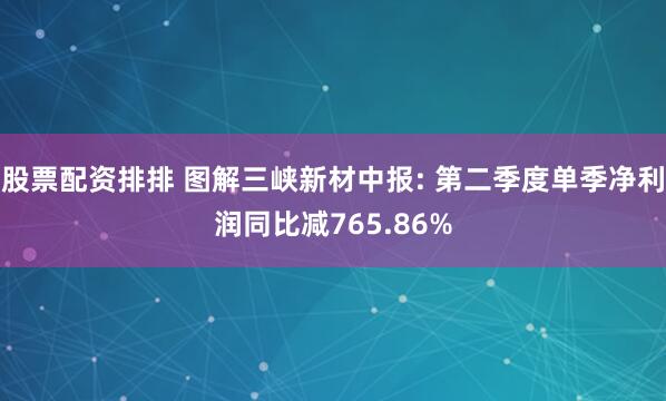 股票配资排排 图解三峡新材中报: 第二季度单季净利润同比减765.86%