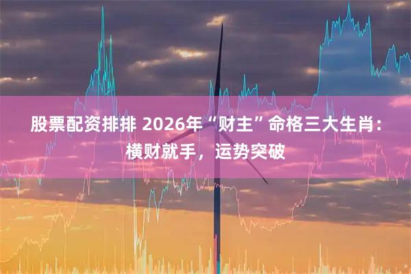 股票配资排排 2026年“财主”命格三大生肖：横财就手，运势突破